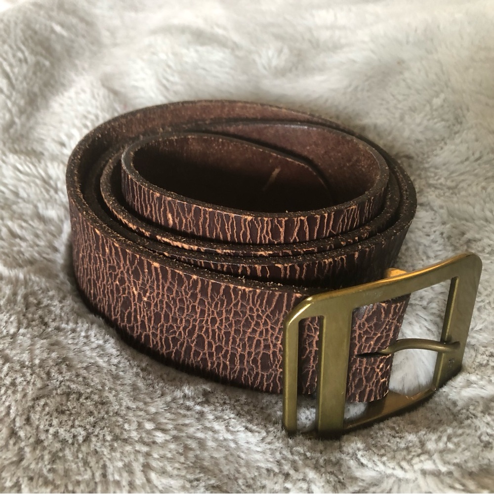Vintage RLL Ralph Lauren Leather Belt with Brass Buckle/vintage condition